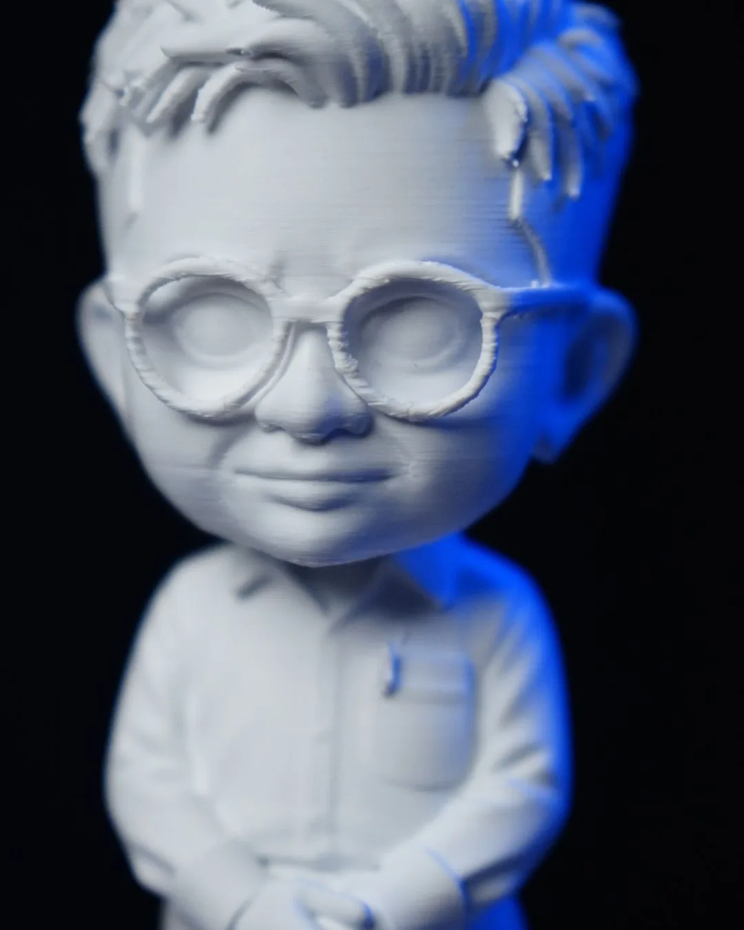 Close-up of the face and glasses